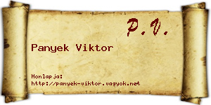 Panyek Viktor névjegykártya
